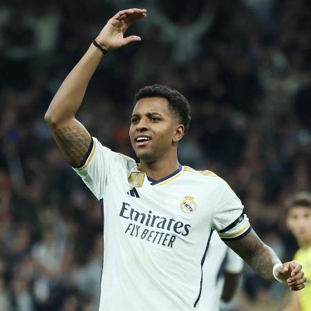 Rodrygo comemora gol do Real Madrid no Campeonato Espanhol