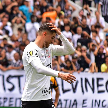 Pedro Raul, do Corinthians, em jogo contra o Novorizontino, do Paulistão
