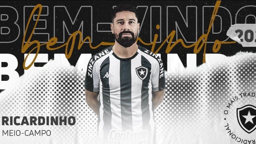 Botafogo anuncia acerto com o meia Ricardinho, ex-Ceará - Reprodução Twitter