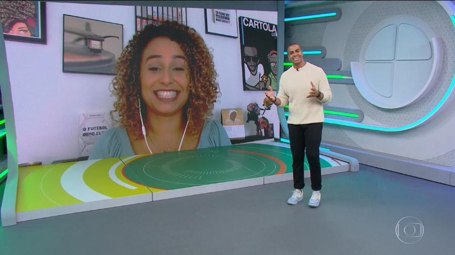 No último programa, Thiago anunciou que Karine será a nova apresentadora do Esporte Espetacular SP - Reprodução/TV Globo