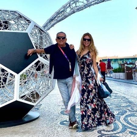 Galvão Bueno passeia por Doha com a esposa, Desirée Soares - Divulgação/Galvão Bueno