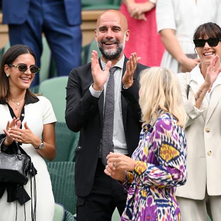 Pep Guardiola na Quadra Central de Wimbledon após jogo de Alexander Zverev