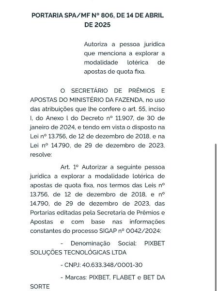 Ministério da Fazenda autoriza patrocinadora máster do Flamengo a operar no Brasil até 2030 Ministério da Fazenda autoriza patrocinadora máster do Flamengo a operar no Brasil até 2030