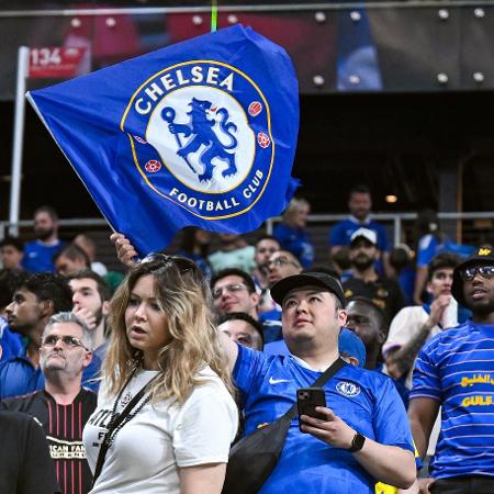 Torcedores do Chelsea durante jogo contra o Los Angeles FC Torcedores do Chelsea durante jogo contra o Los Angeles FC