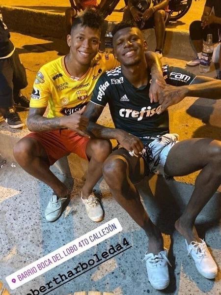 Amigo posta foto de Arboleda com a camisa do Palmeiras no Equador - Reprodução