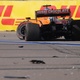 Carlos Sainz Jr.'s McLaren after accident with Lance Stroll - Maxim Shemetov / Reuters