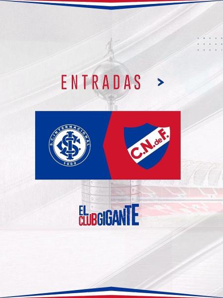 Anúncio de venda de ingressos do Nacional, do Uruguai, para jogo contra o Inter - Reprodução/Instagram