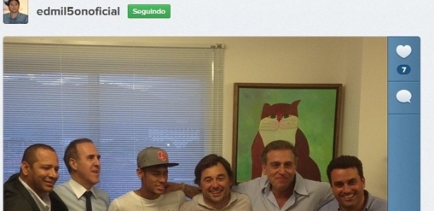 Edmilson divulga foto da reunião do estafe do Neymar - Reprodução/Instagram/edmil5onoficial