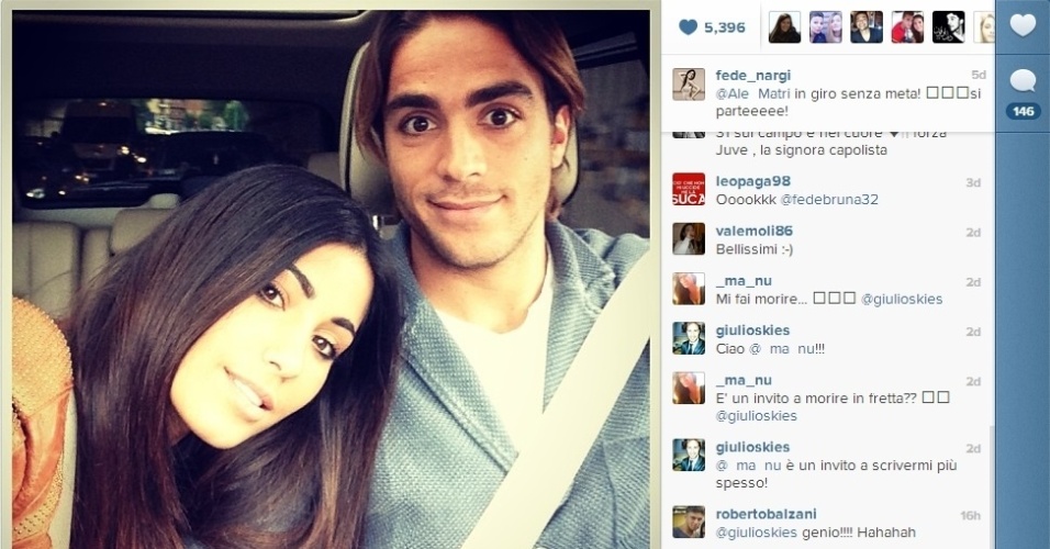 Federica Nargi posta foto com o namorado Alessandro Matri - Reprodução/Instagram