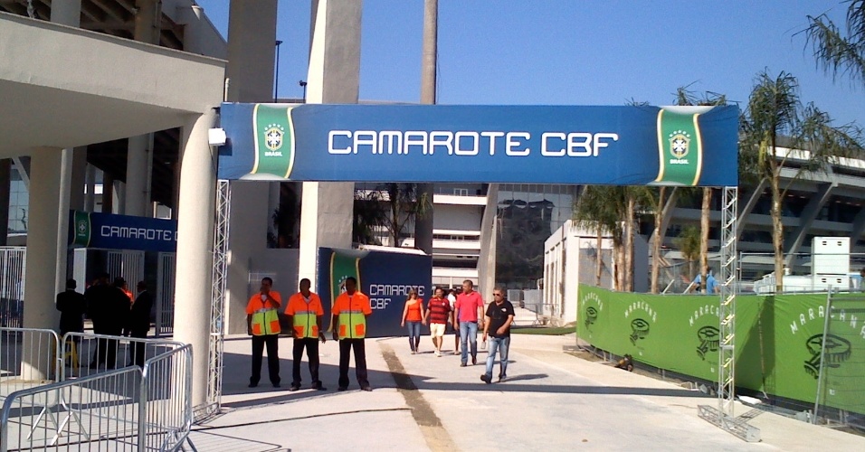 Entrada de camarote da CBF (Confederação Brasileira de Futebol) no Maracanã