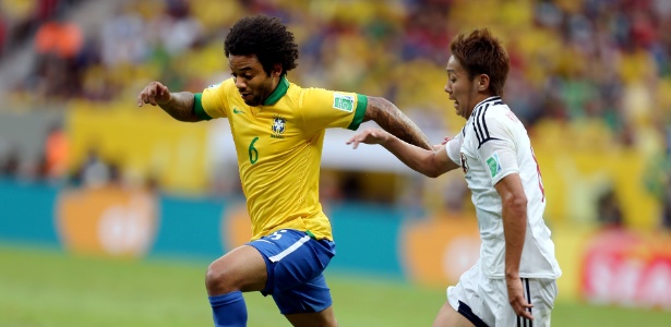 Lateral Marcelo se esquivou de perguntas sobre um possível confronto entre Brasil e Espanha