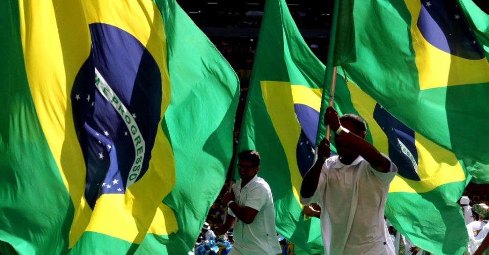 15.junho.2013 - Abertura da Copa das Confederações exalta a história do Brasil