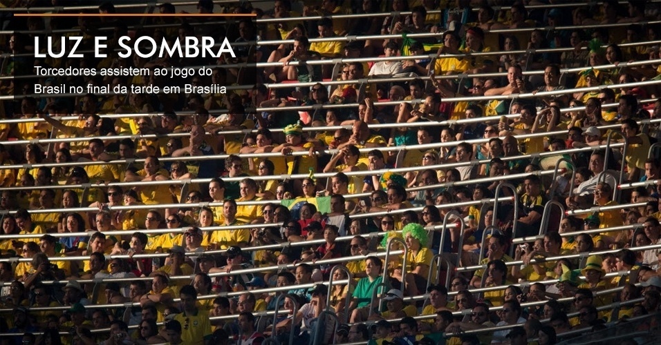 Torcedores assistem ao jogo do Brasil no final da tarde em Brasília