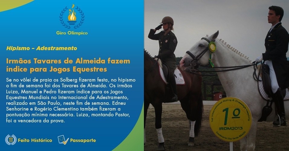Irmãos Tavares de Almeida fazem índice para Jogos Equestres - Divulgação CBH