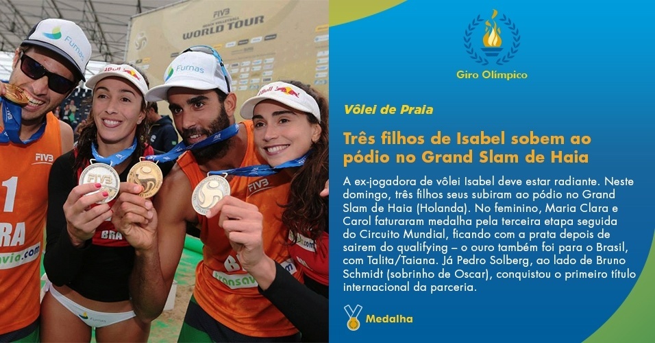 Três filhos de Isabel sobem ao pódio em Haia - Divulgação FIVB