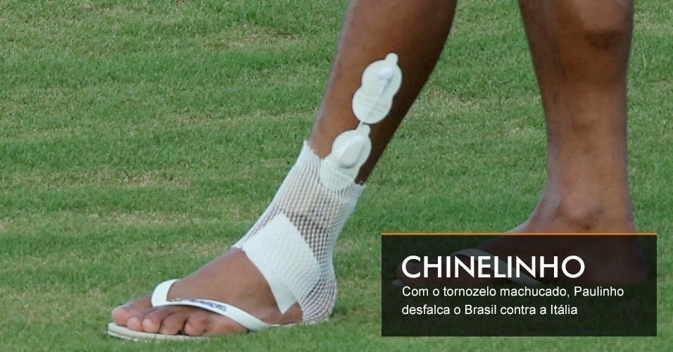 CHINELINHO - Com o tornozelo machucado, Paulinho desfalca o Brasil contra a Itália