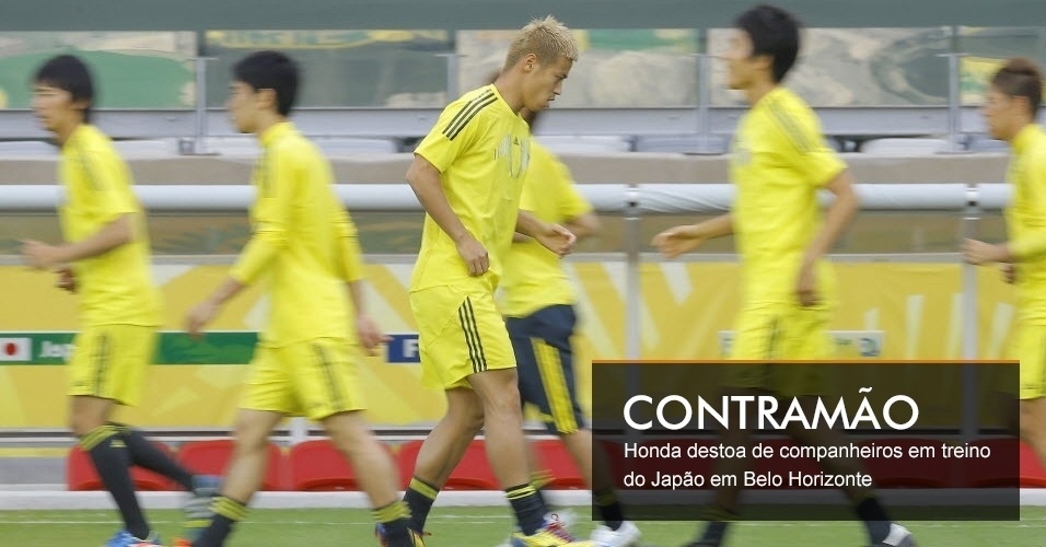 CONTRAMÃO - Honda destoa de companheiros em treino do Japão em Belo Horizonte