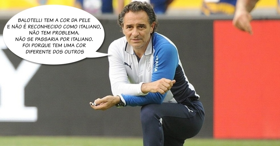 21.06.13 - Cesare Prandelli, técnico da seleção italiana, observa jogadores durante treino da equipe em Salvador
