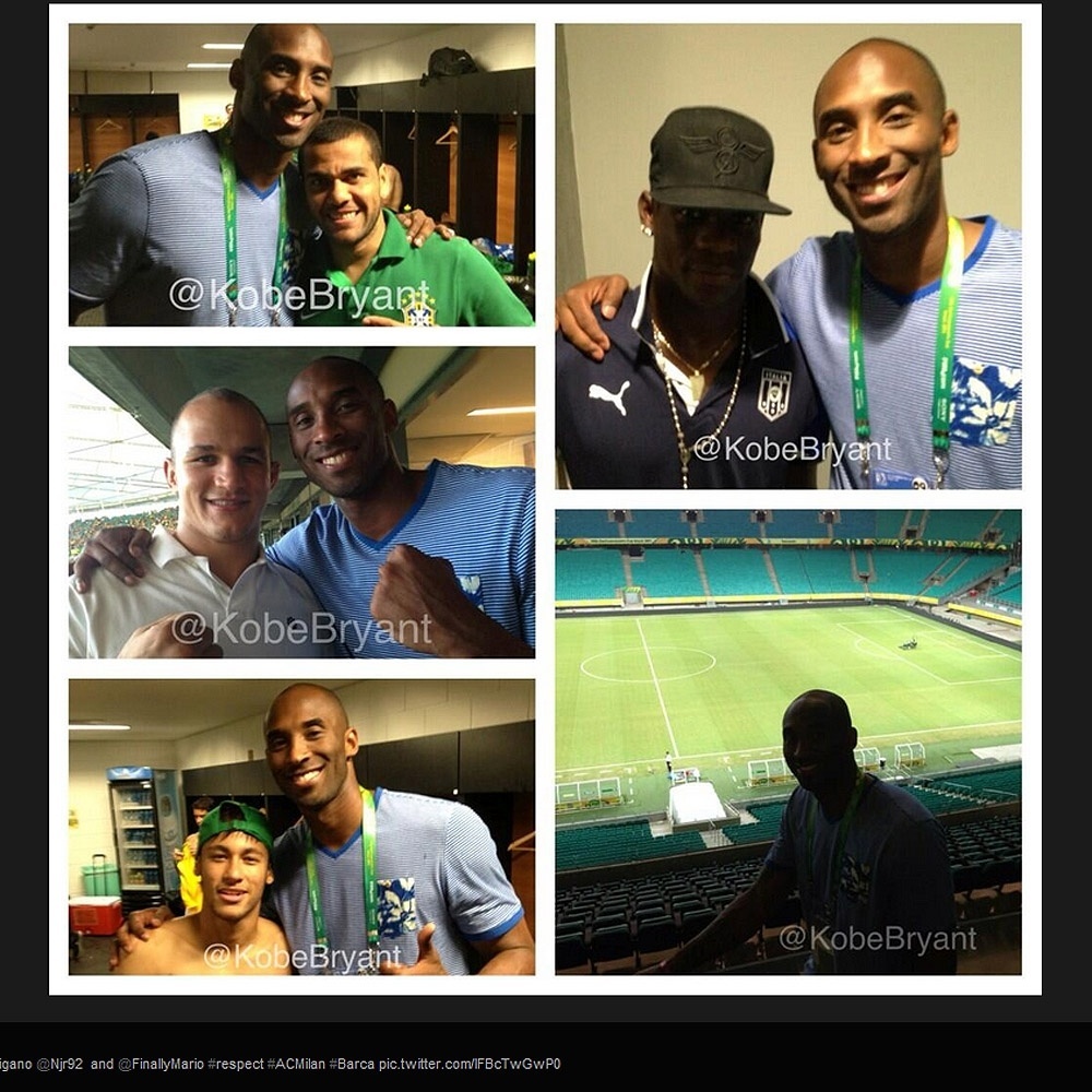 22.jun.2013 - Kobe posta montagem com fotos ao lado de jogadores