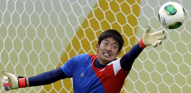 22.jun.2013 - Shuishi Gonda, goleiro do Japão, criticou organização da Copa das Confederações no Brasil