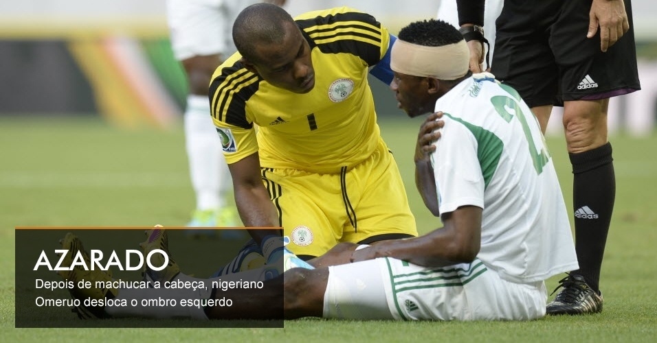 AZARADO - Depois de machucar a cabeça, nigeriano Omeruo desloca o ombro esquerdo