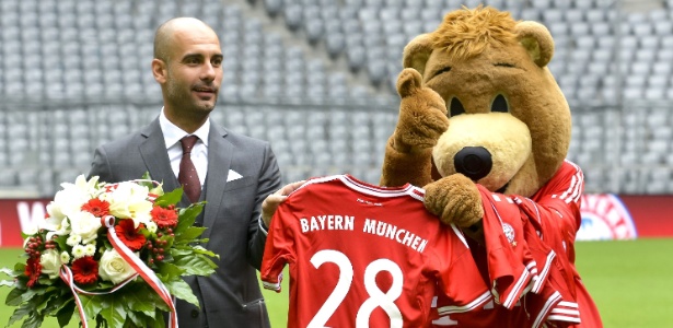 Guardiola foi apresentado oficialmente pelo Bayern de Munique nesta 2ª - Günter Schiffmann/AFP