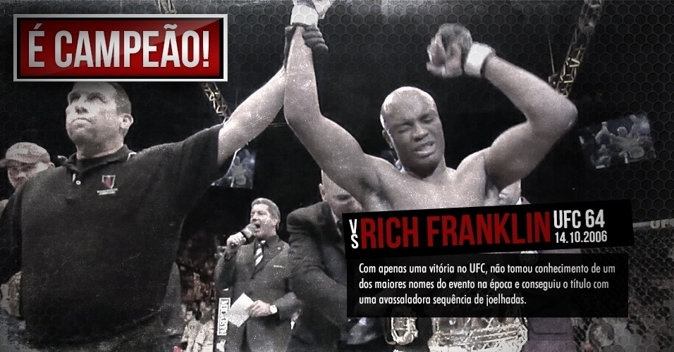 14.10.2006 - Anderson Silva x Rich Franklin no UFC 64 - Arte/UOL, com Divulgação e Reprodução
