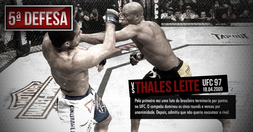18.04.2009 - Anderson Silva x Thales Leites, no UFC 97 - Arte/UOL, com Divulgação e Reprodução