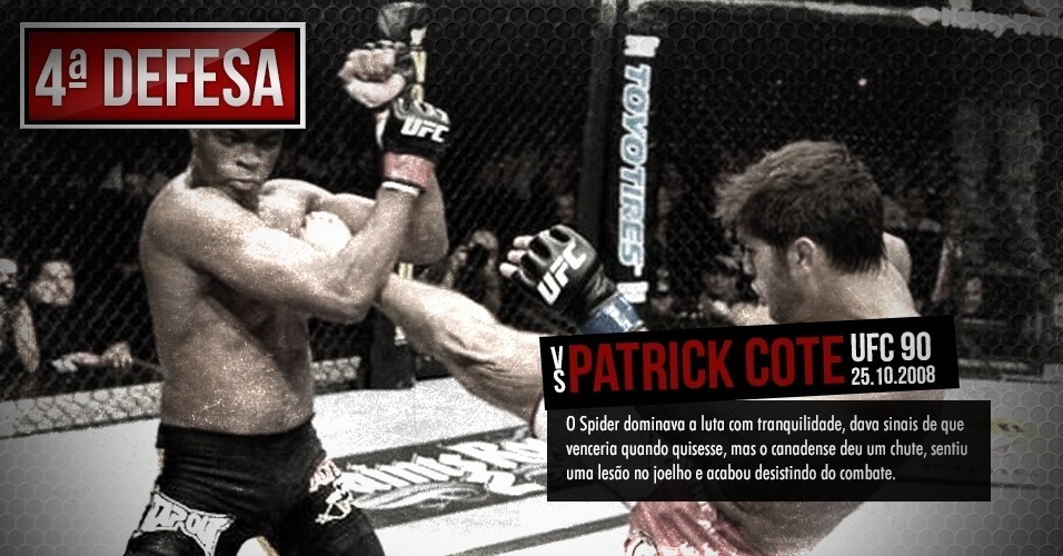 25.10.2008 - Anderson Silva x Patrick Cotte, no UFC 90 - Arte/UOL, com Divulgação e Reprodução