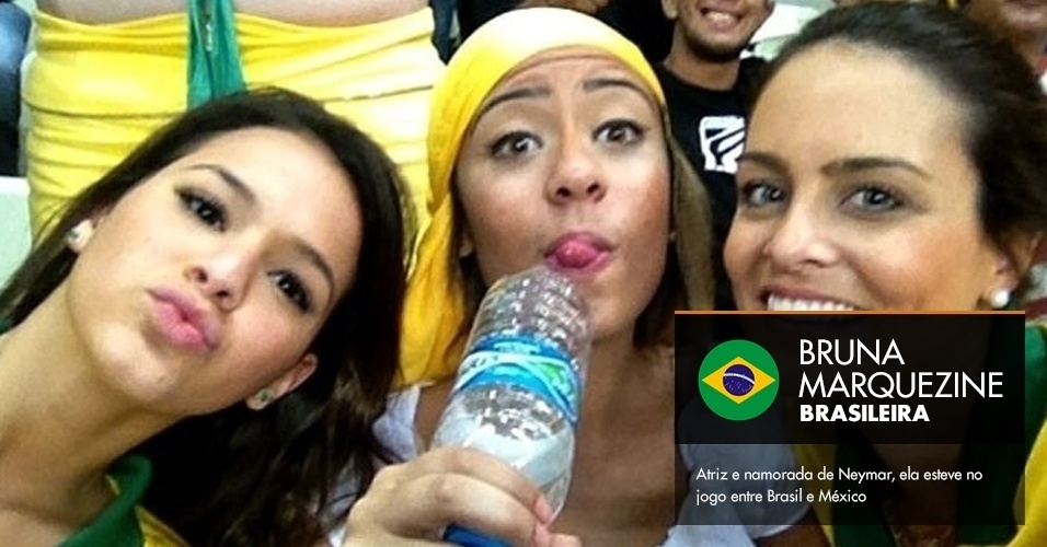 Bruna Marquezine - Atriz e namorada de Neymar, ela esteve no jogo entre Brasil e México