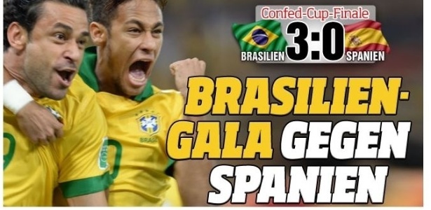 Jornal alemão Bild disse que o Brasil fez apresentação de gala diante da Espanha