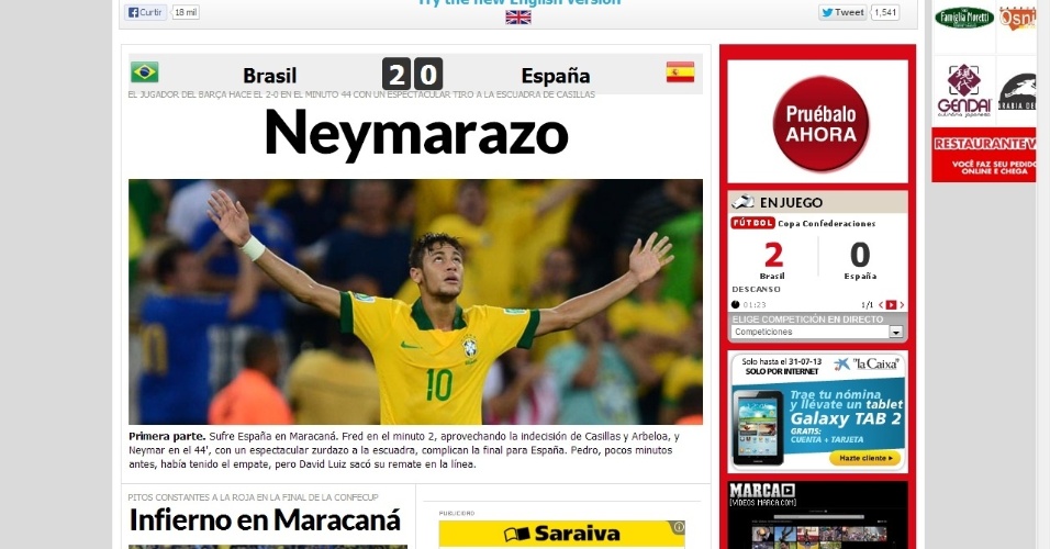 Marca fala do inferno no Maracanã e usa expressão "Neymarazo"