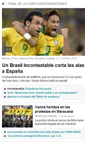 O jornal El Pais afirma que o Brasil foi incontestável