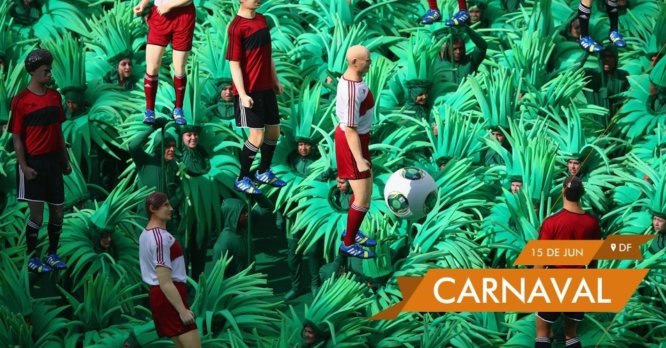 CARNAVAL - Cerimônia de abertura da Copa das Confederações tem clima de Carnaval. A festa foi criada pelo carnavalesco Paulo Barros, da Unidos da Tijuca