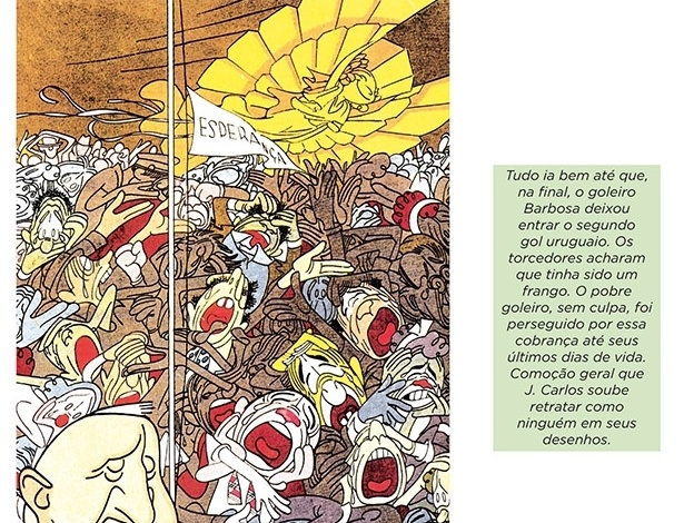 Cartuns mostram a reação à derrota brasileira na Copa do Mundo de 1950, em pleno Maracanã - Reprodução