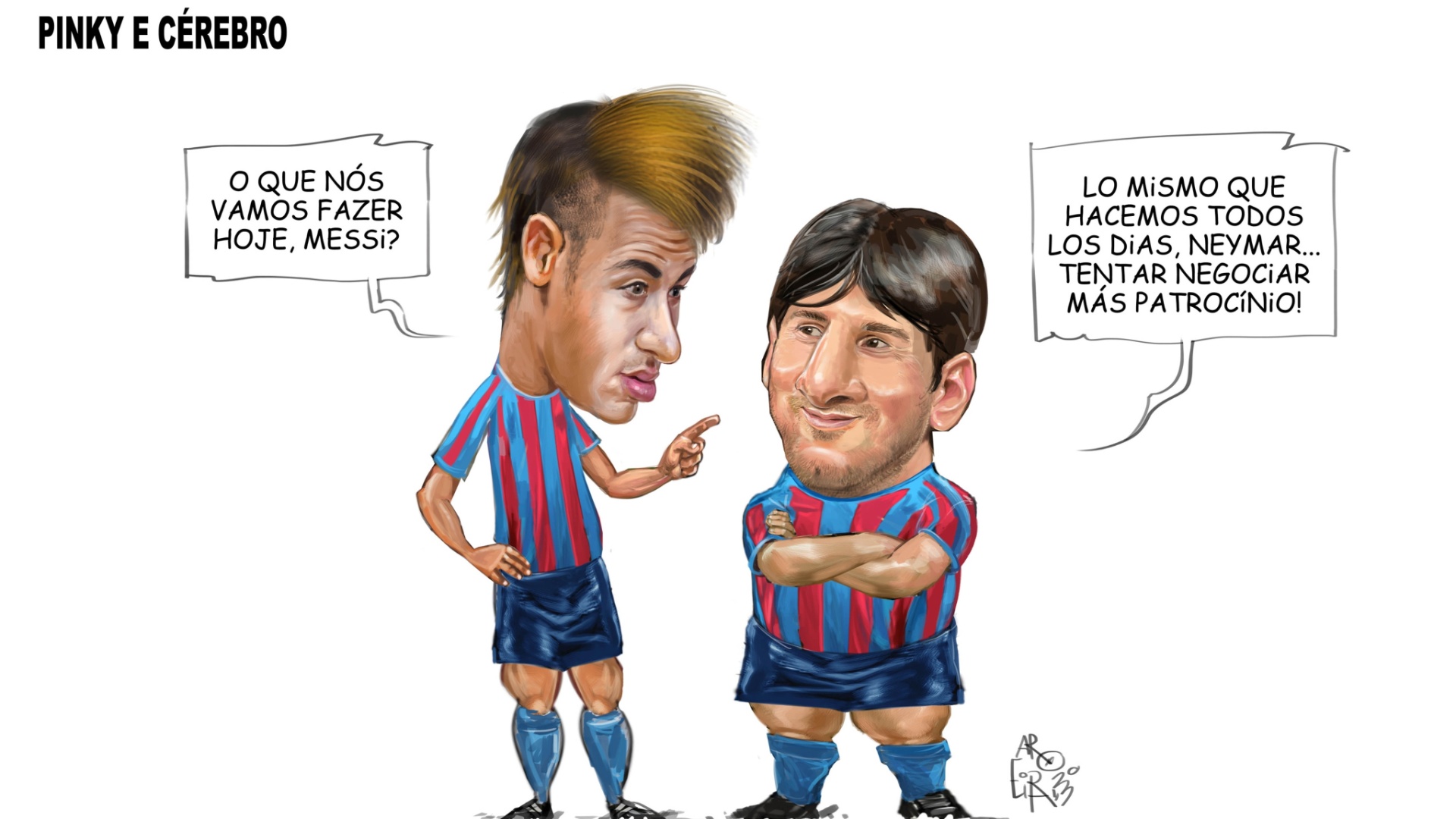 Lançamento contará com homenagem atual para Neymar - charge de Aroeira - Reprodução