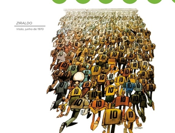 Trabalho de Ziraldo repercute a vitória brasileira no Mundial de 1970, no México - Reprodução
