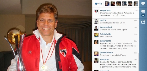 São Paulo anunciou a contratação do técnico Paulo Autuori pelo Twitter - Reprodução/Twitter