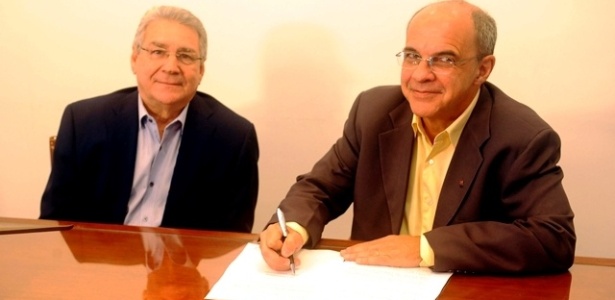 Presidente da Maracanã S/A, João Borba (esq.), se reúne com presidente do Fla, Bandeira de Mello