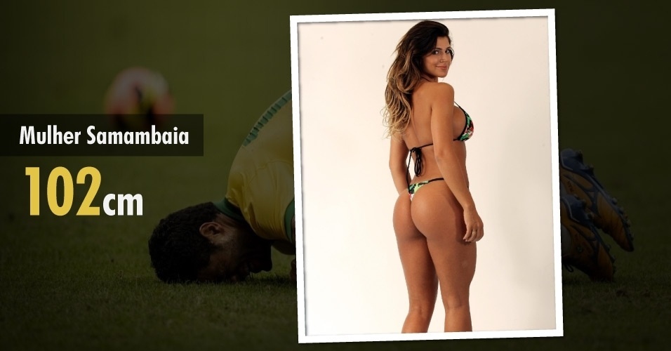 Mulher do jogador Dentinho, Danielle Souza, mais conhecida como Mulher Samambaia, tem 102 cm de bumbum