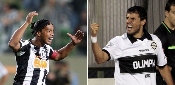 Atlético-MG, de Ronaldinho, gasta quase quatro vezes mais que o Olimpia, de Bareiro - Montagem com fotos de AP Photo/Felipe Dana e EFE/Andrés Cristaldo