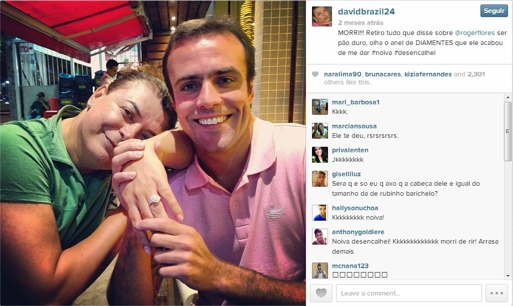 David Brazil ao lado de Roger - Reprodução/Instagram/davidbrazil24