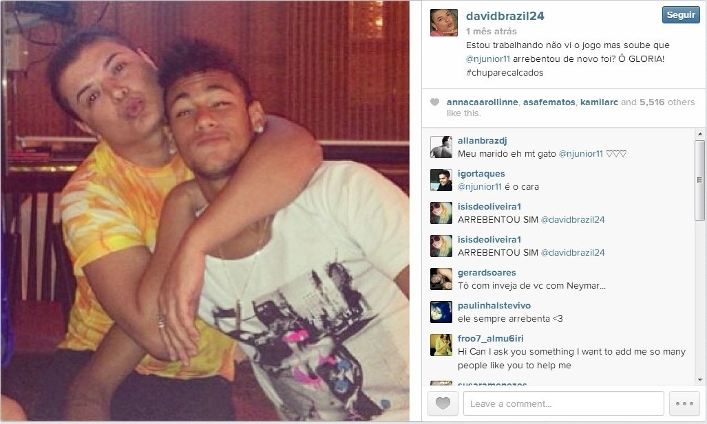 David Brazil brinca com Neymar - Reprodução/Instagram/davidbrazil24