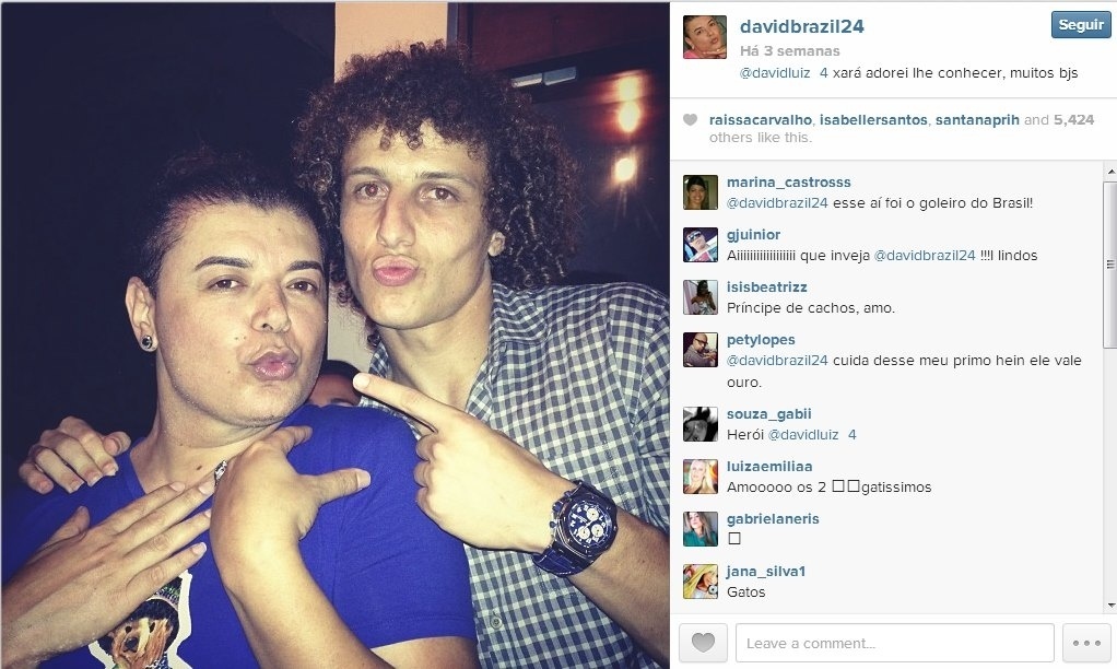 David Brazil e David Luiz - Reprodução/Instagram/davidbrazil24