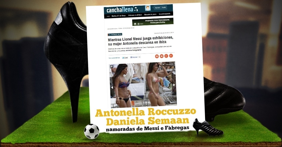Antonella Roccuzzo e Daniella Semaan - namoradas de Messi e Fàbregas - Arte/UOL - Reprodução/La Nacion