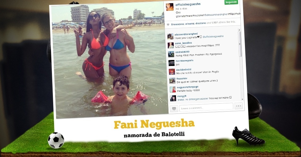 Fanny Negusha - namorada de Balotelli - Arte/UOL - Reprodução/Instagram
