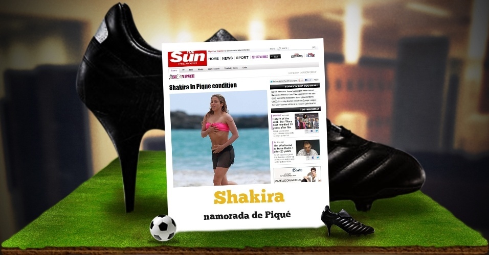 Shakira - namorada de Piqué - Arte/UOL - Reprodução/The Sun