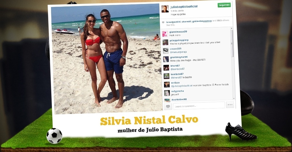 Silvia Nistal Calvo - mulher de Julio Baptista - Arte/UOL - Reprodução/Instagram