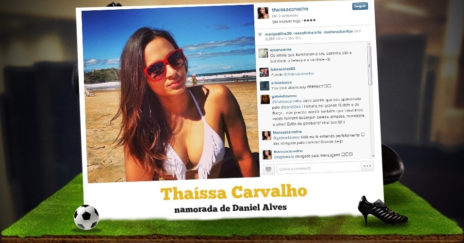Thaíssa Carvalho - namorada de Daniel Alves - Arte/UOL - Reprodução/Instagram