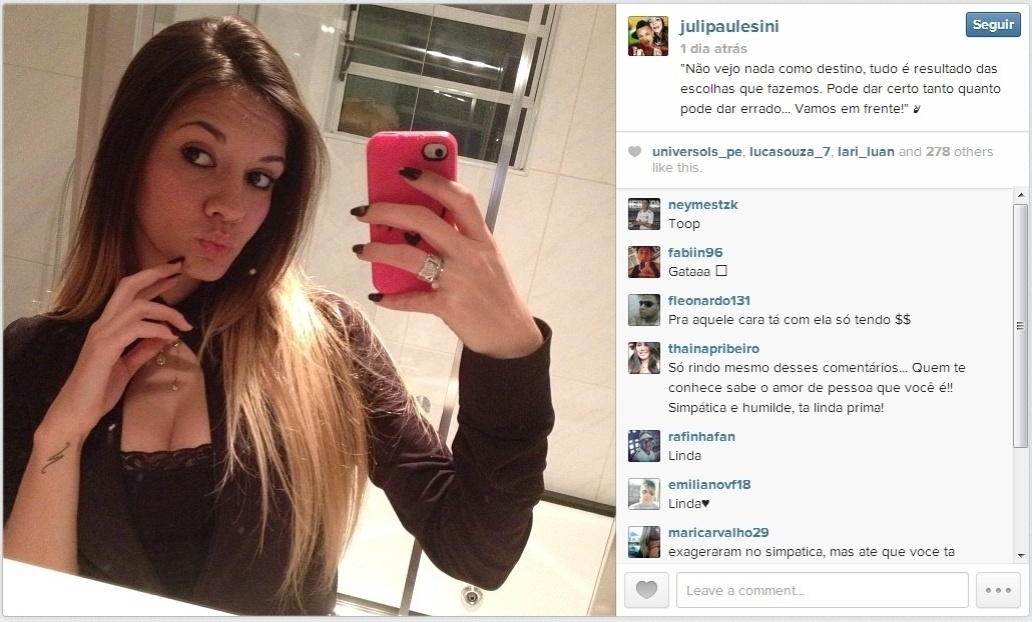 Juliana Paulesini é a namorada de Neílton, atacante do Santos - Reprodução/Instagram